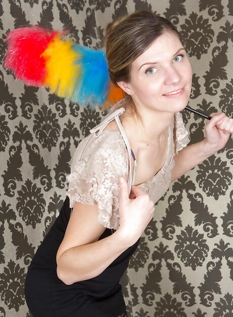 Excellent older Agatha in skirt exhibiting her butt and spreading her legs 